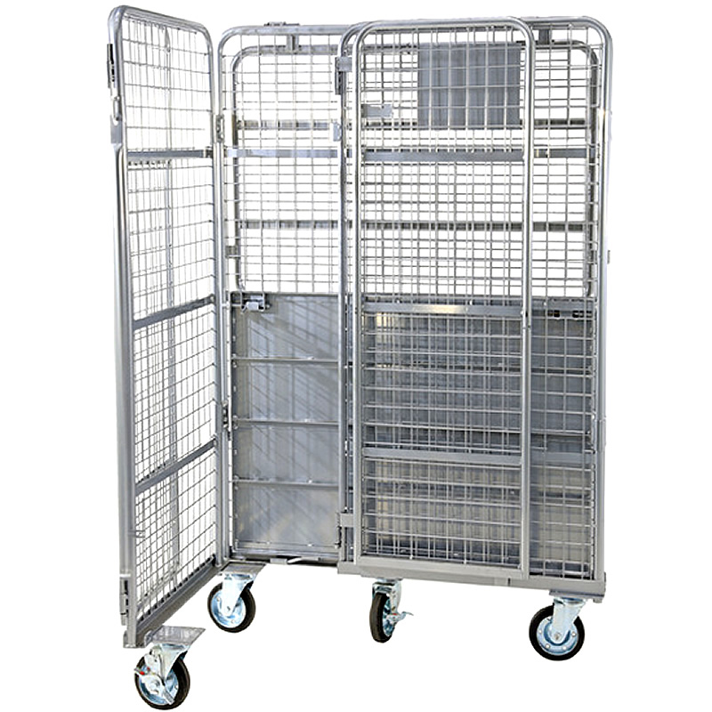 Cage Trolley with Doors and Shelf Steel Cage Trolley with Doors