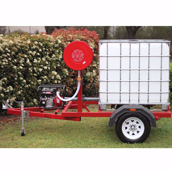 Fire Trailer with brakes 1000L with pump and hose Equipment Warehouse
