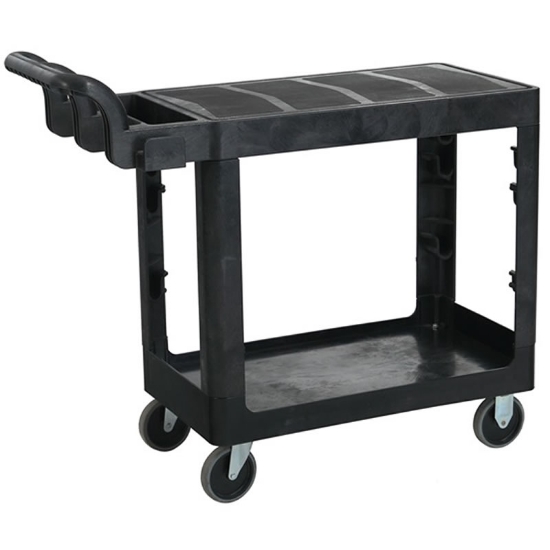 Picture of 2 Tier Trolley with Upright Handle and a Flat Deck Top - 200kg